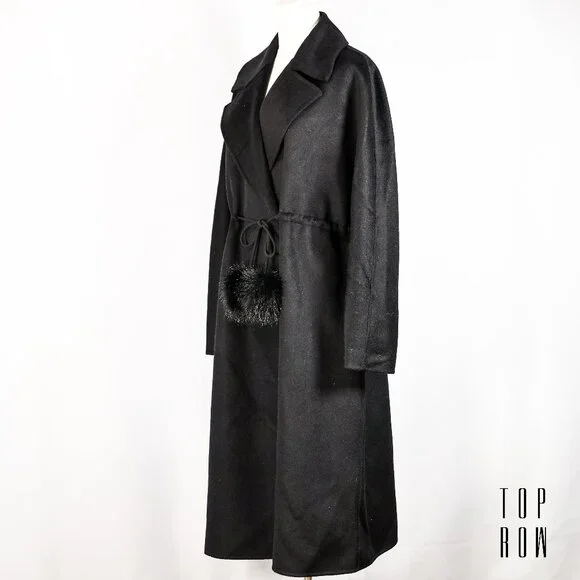 Adrienne Landau : The Wool Blend Pom Pom Coat